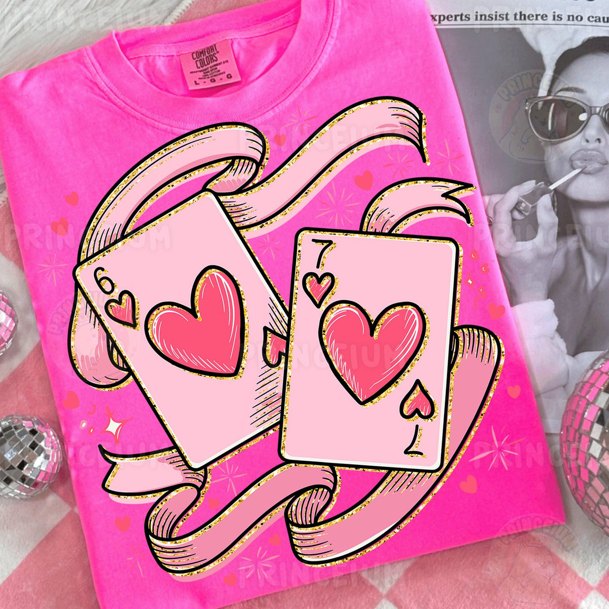 Pink Heart Playing Cards