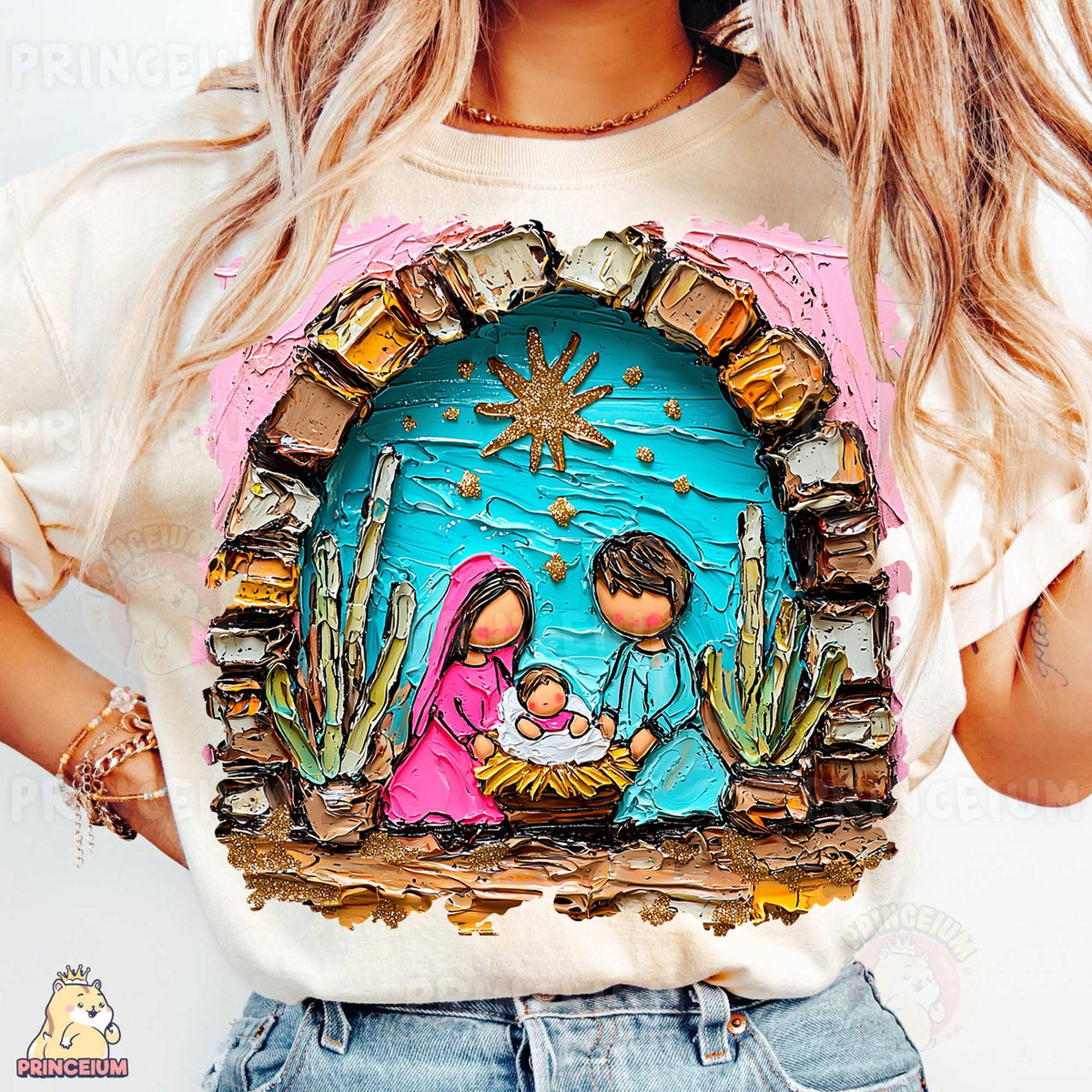 Painted Nativity Scene