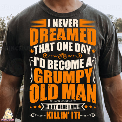 a man wearing a t - shirt that says i never dream that one day i