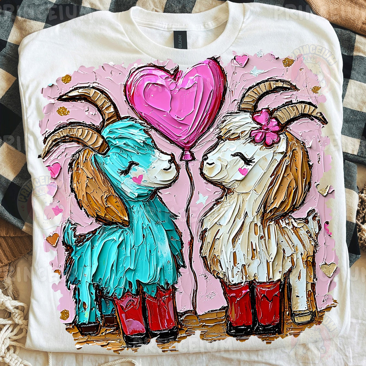 Lovestruck Goats with Heart Balloon