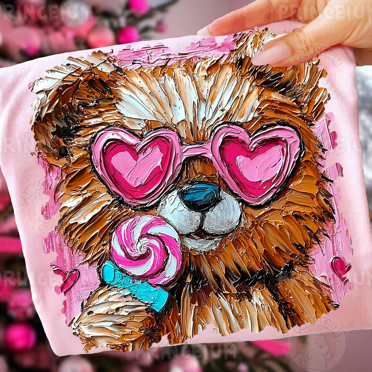 Heart Glasses Puppy with Lollipop