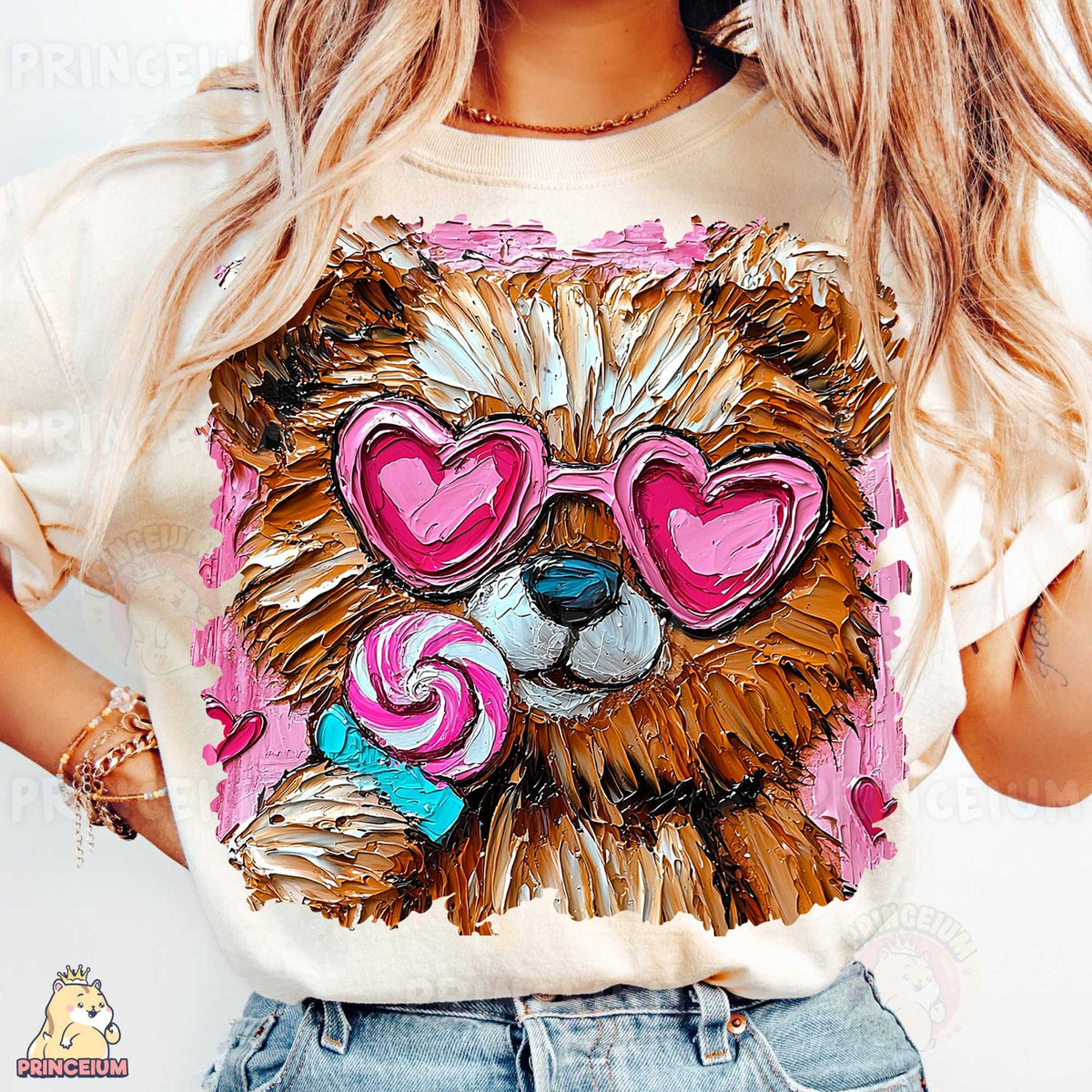 Heart Glasses Puppy with Lollipop
