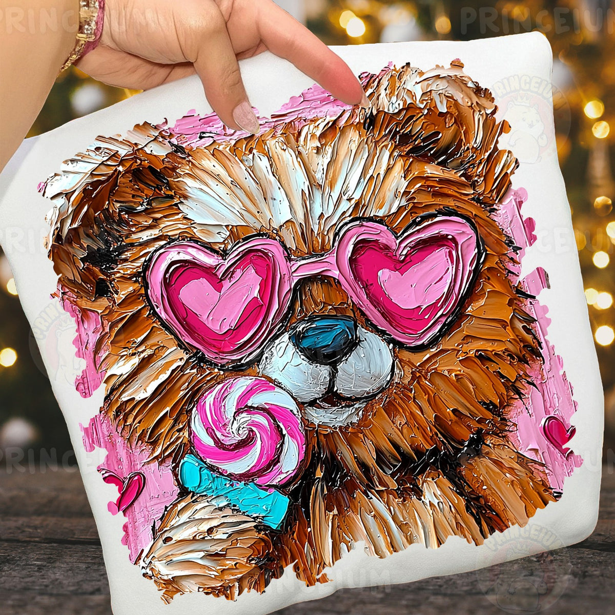Heart Glasses Puppy with Lollipop