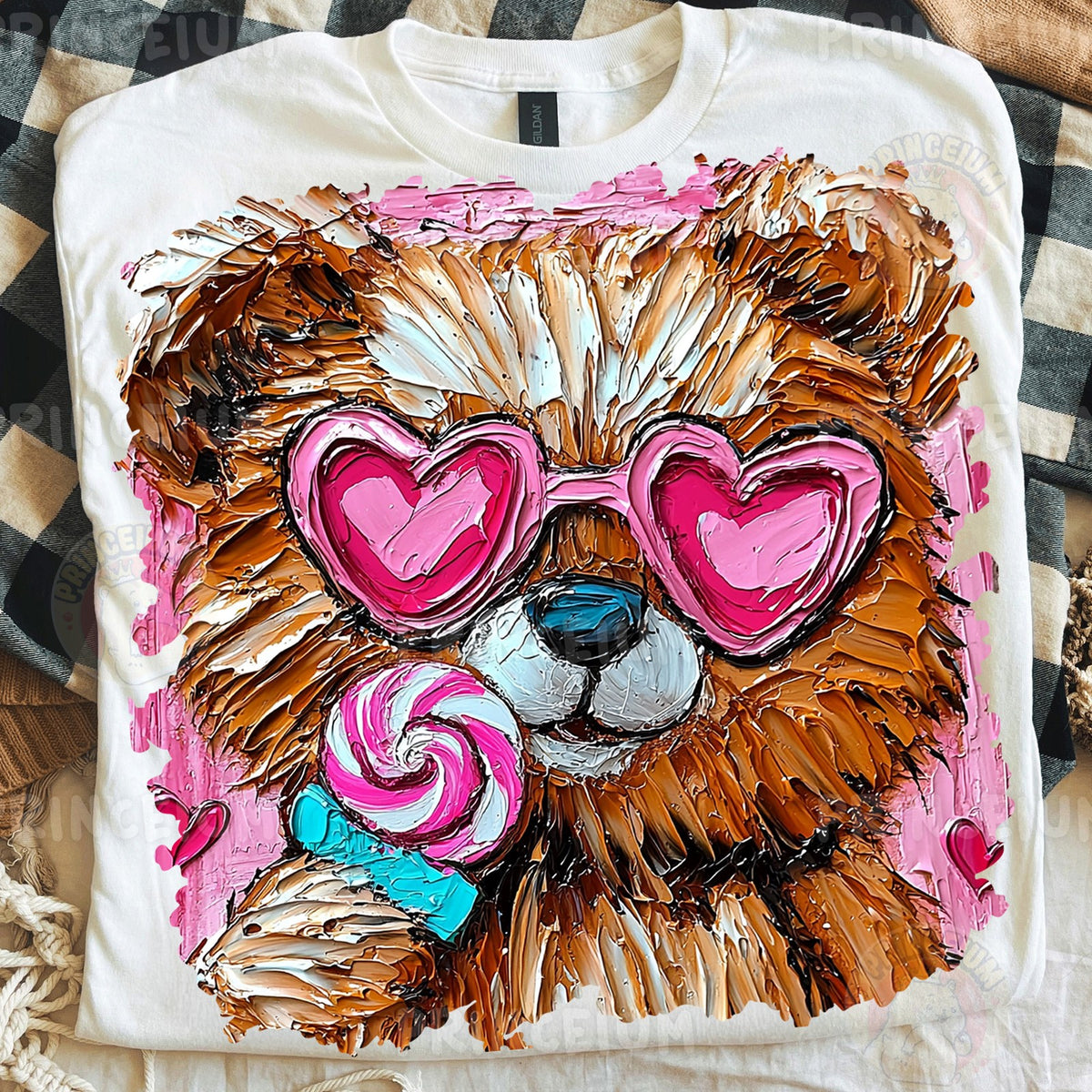 Heart Glasses Puppy with Lollipop