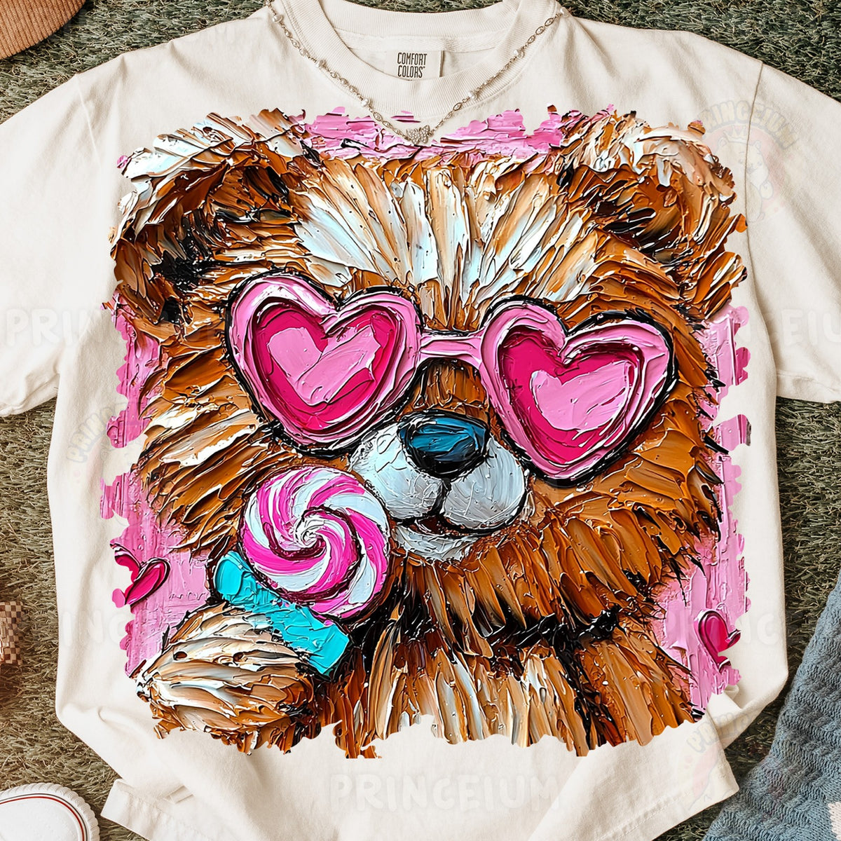 Heart Glasses Puppy with Lollipop