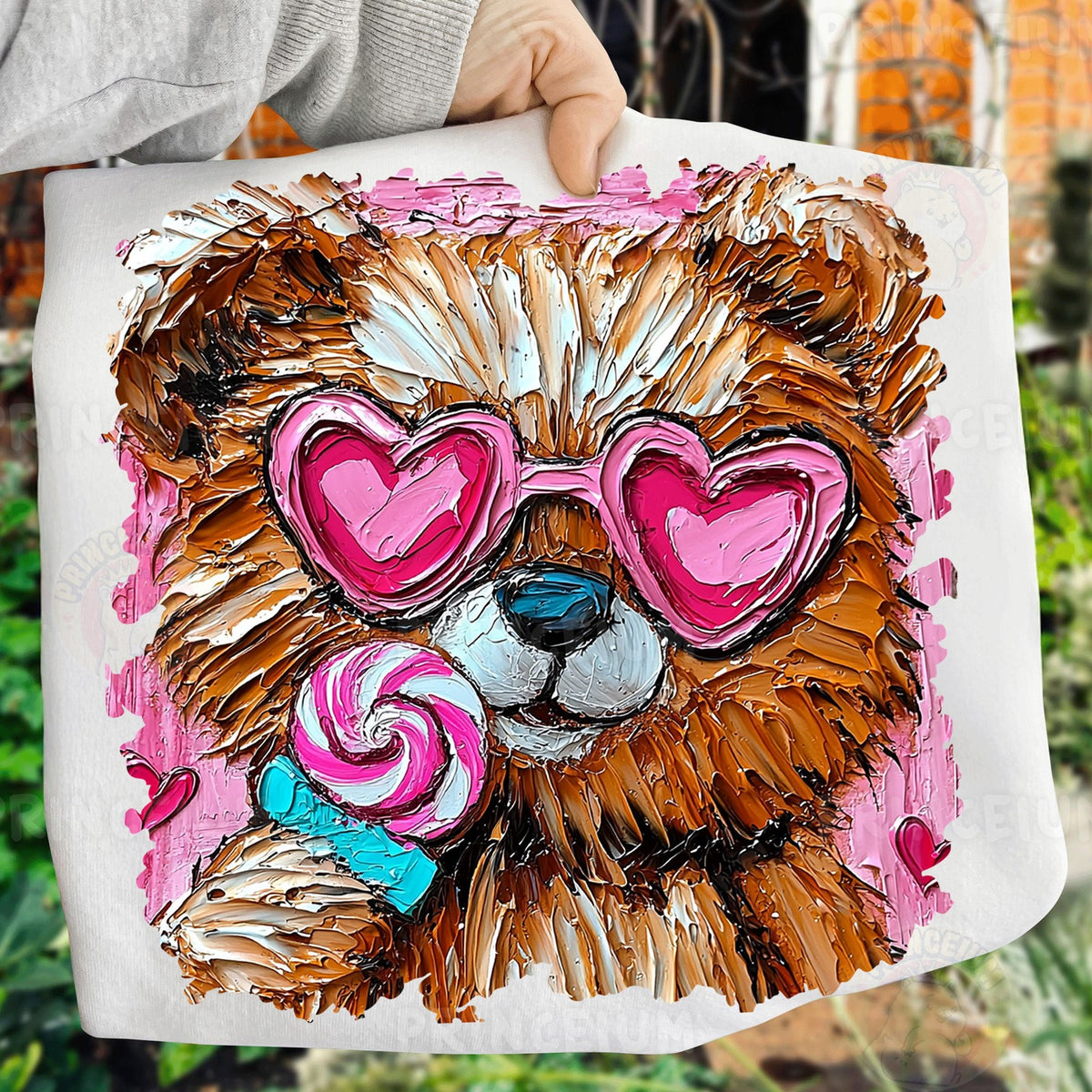 Heart Glasses Puppy with Lollipop