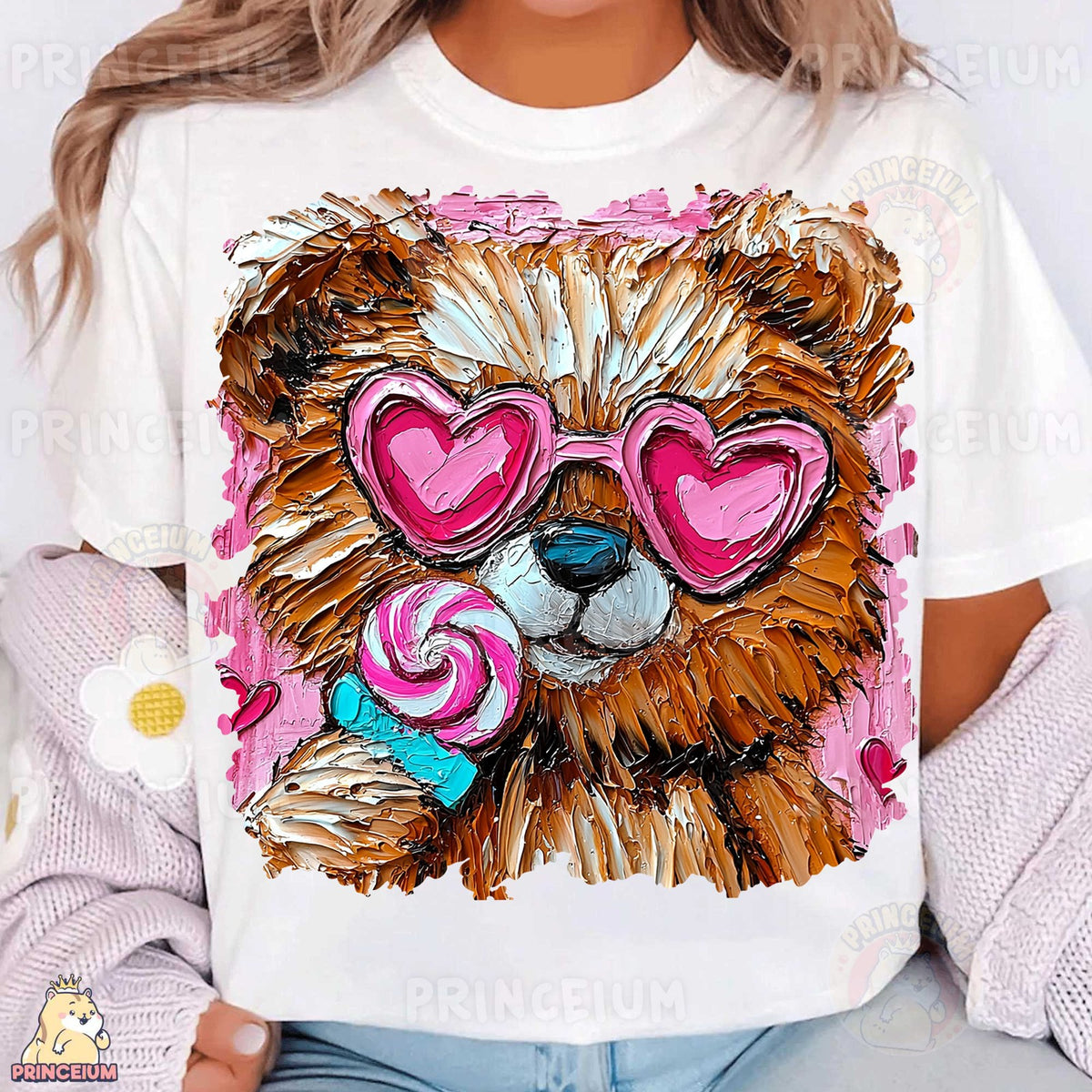 Heart Glasses Puppy with Lollipop