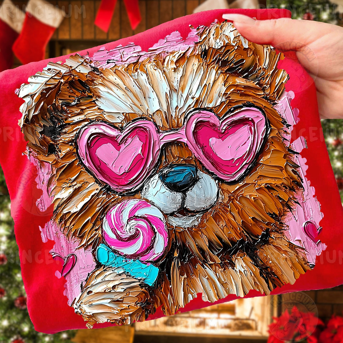 Heart Glasses Puppy with Lollipop