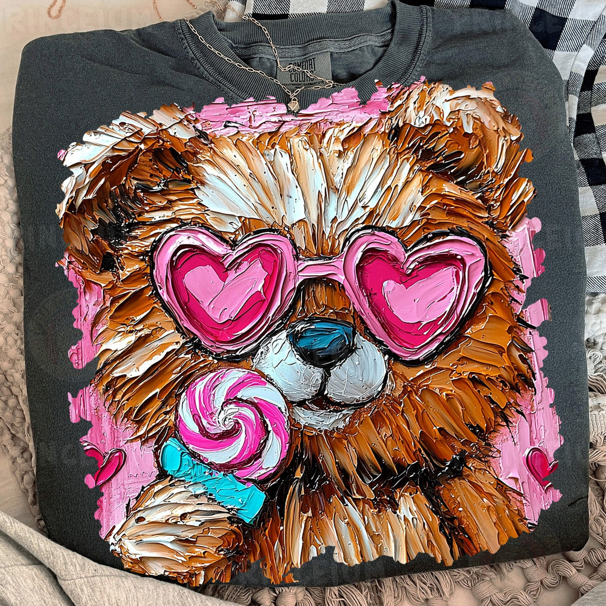 Heart Glasses Puppy with Lollipop