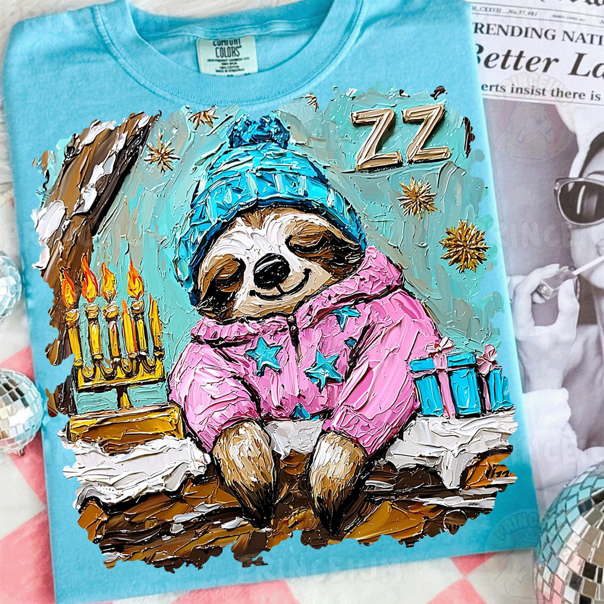 Sleepy Sloth Hanukkah