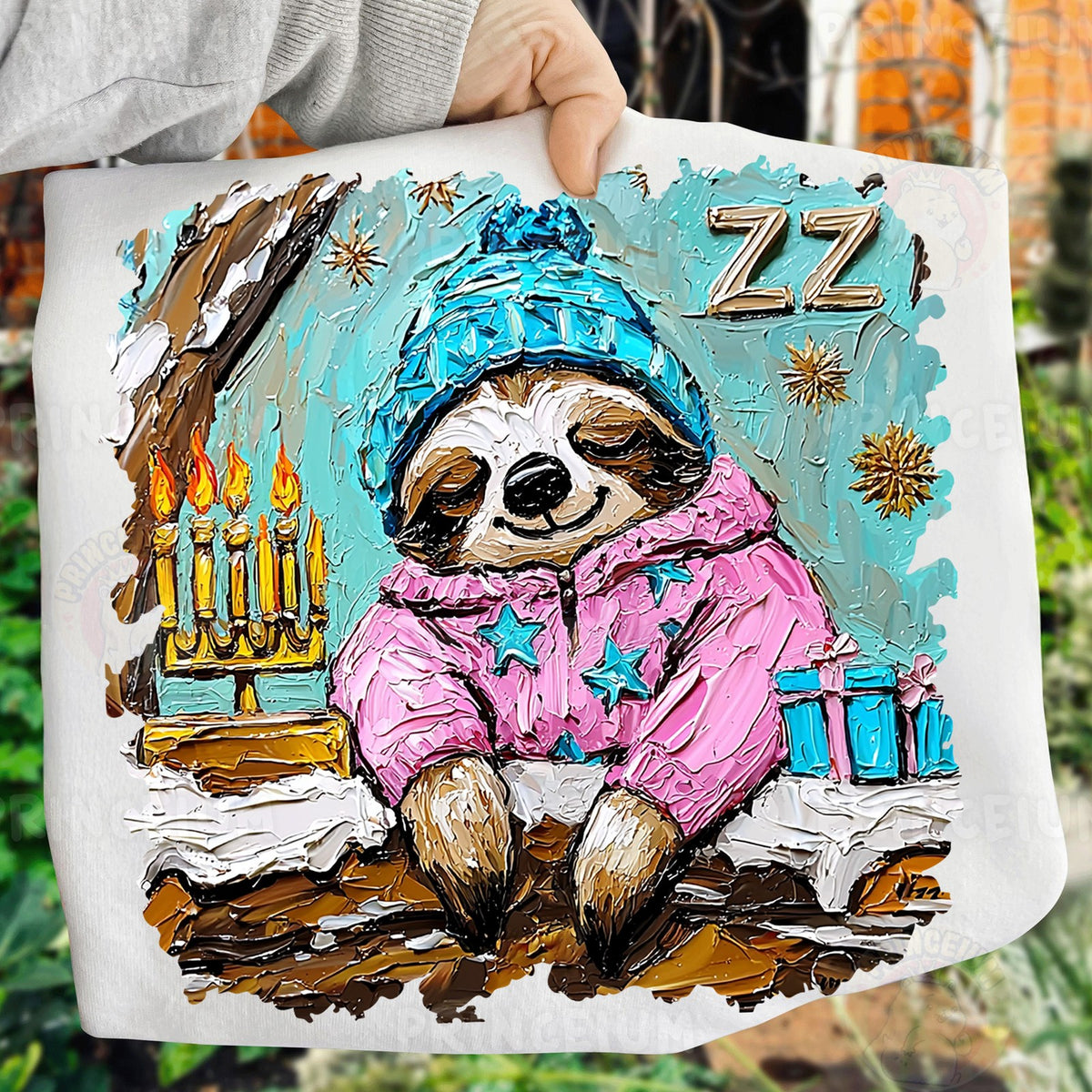 Sleepy Sloth Hanukkah