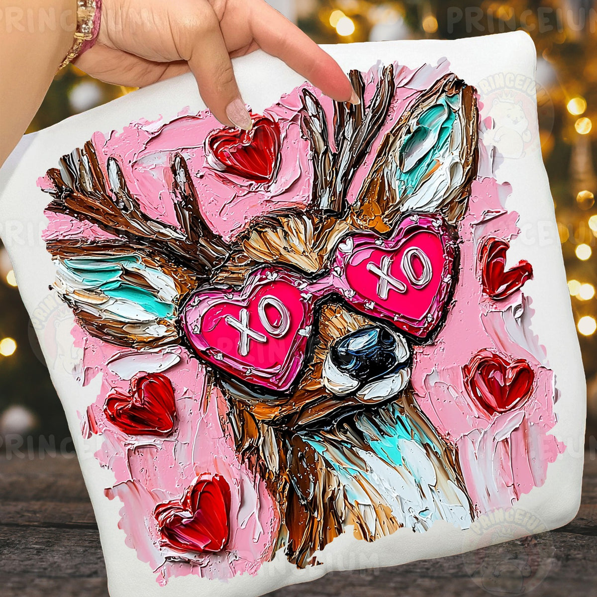 Highland Cow in XO Heart Glasses
