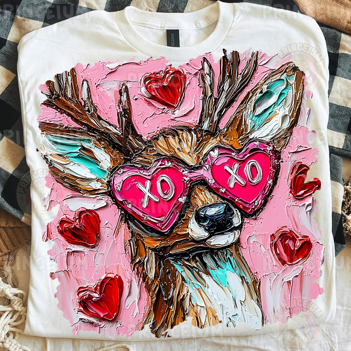 Highland Cow in XO Heart Glasses