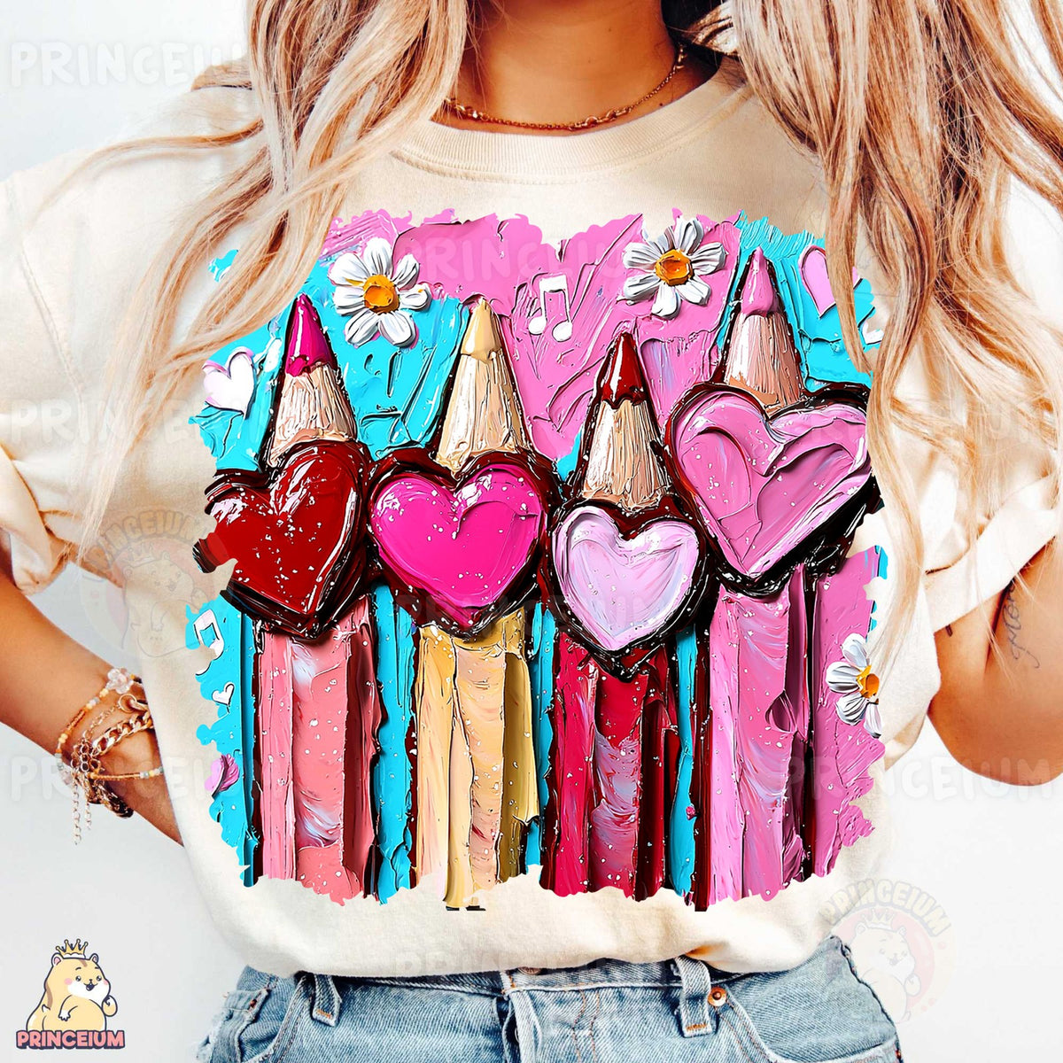 Painted Heart Pencils