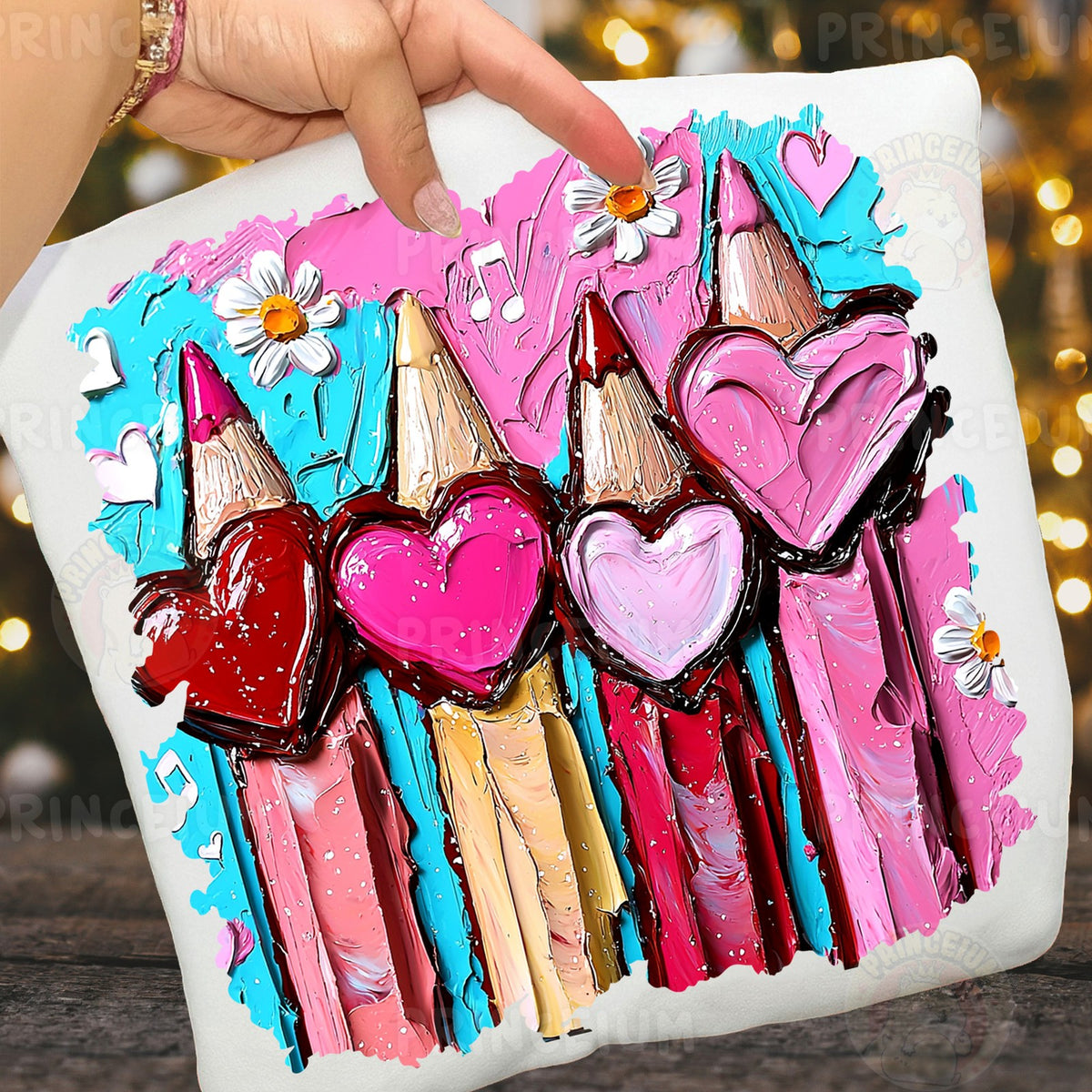 Painted Heart Pencils