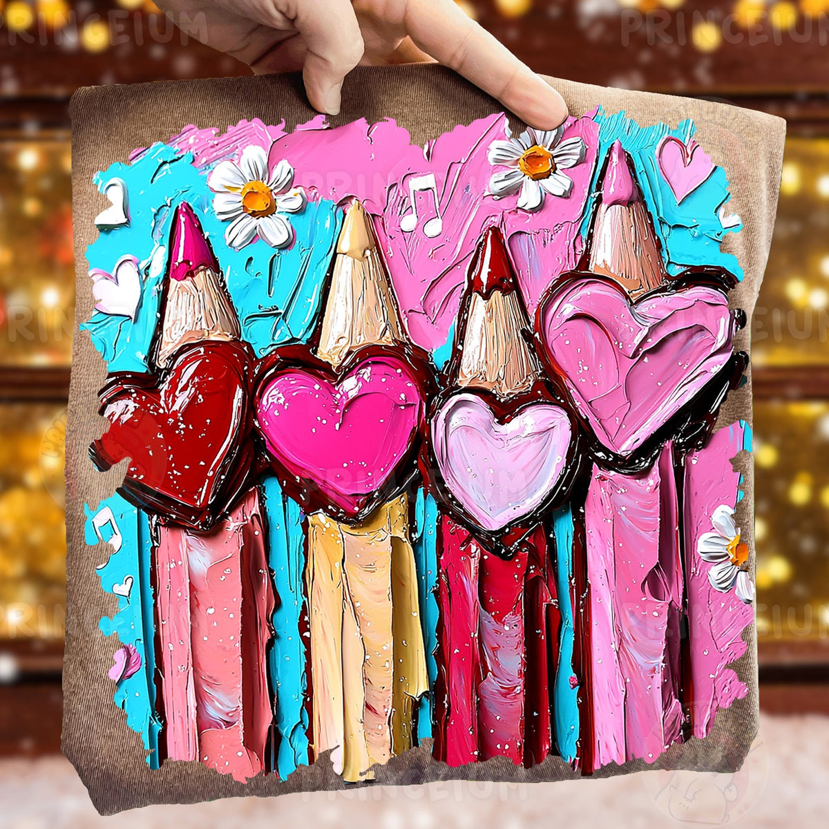 Painted Heart Pencils