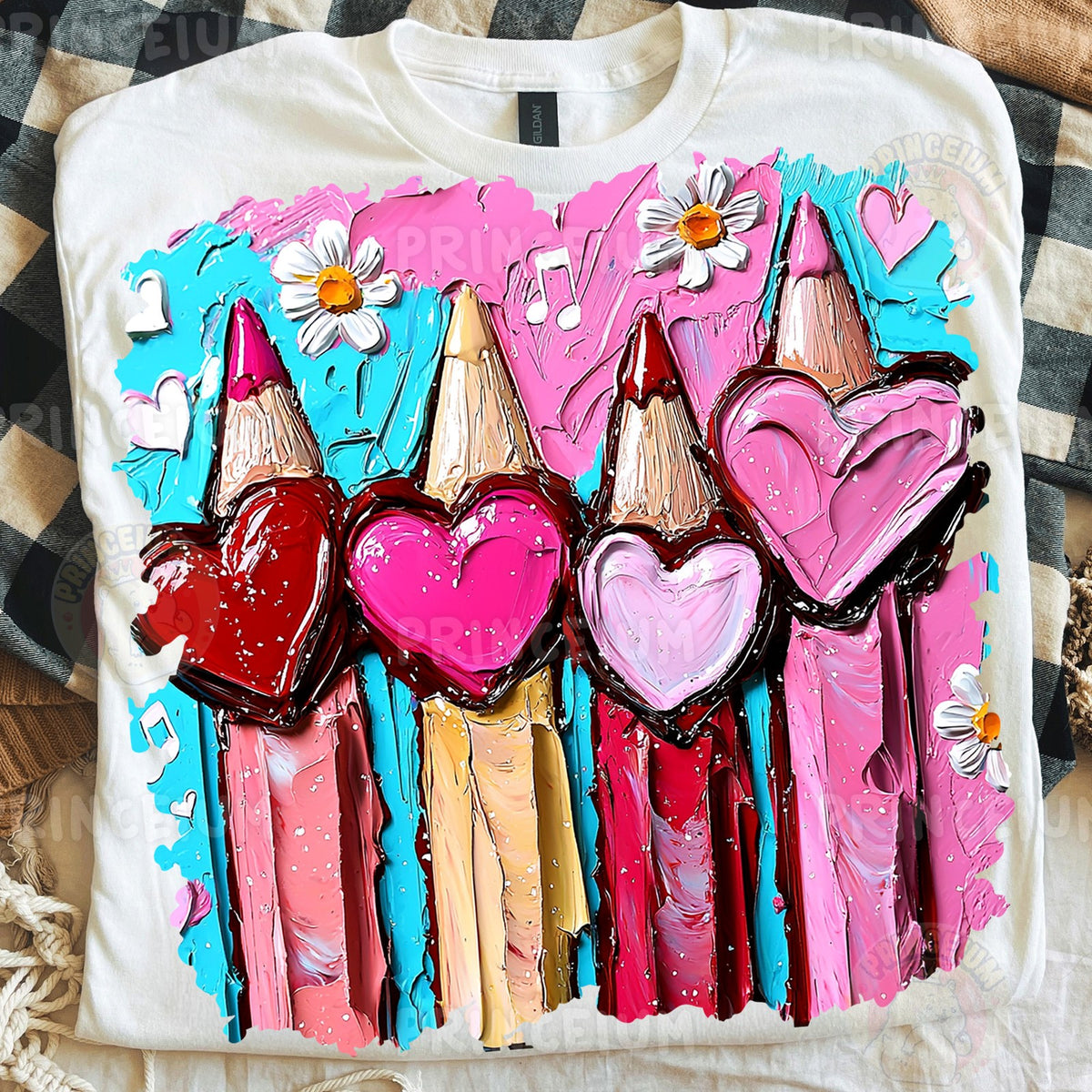 Painted Heart Pencils