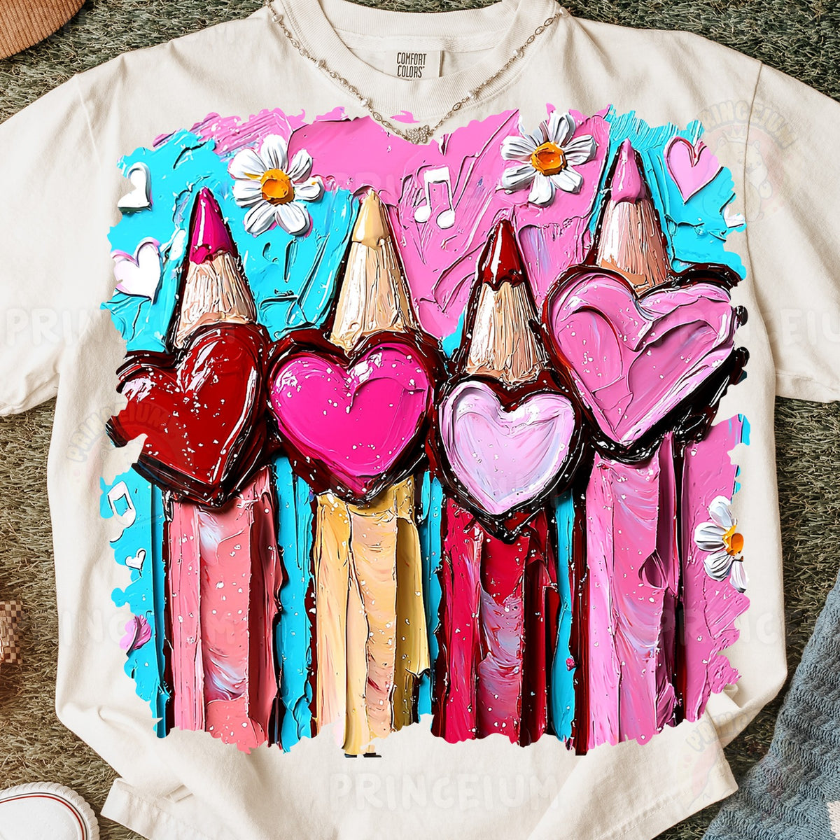 Painted Heart Pencils