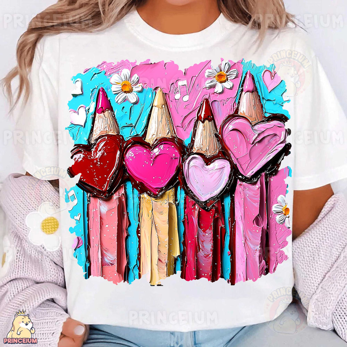 Painted Heart Pencils