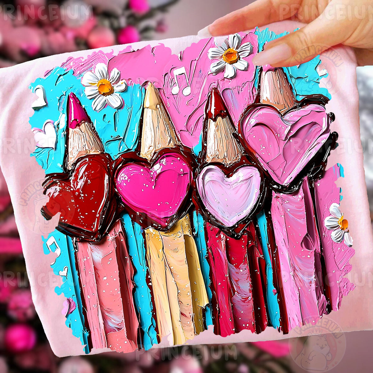Painted Heart Pencils