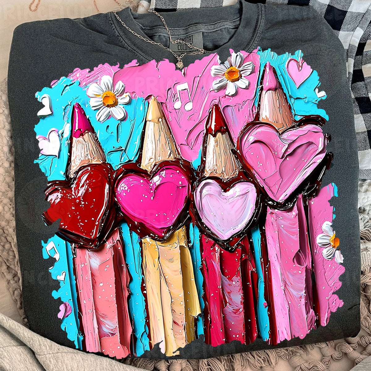 Painted Heart Pencils