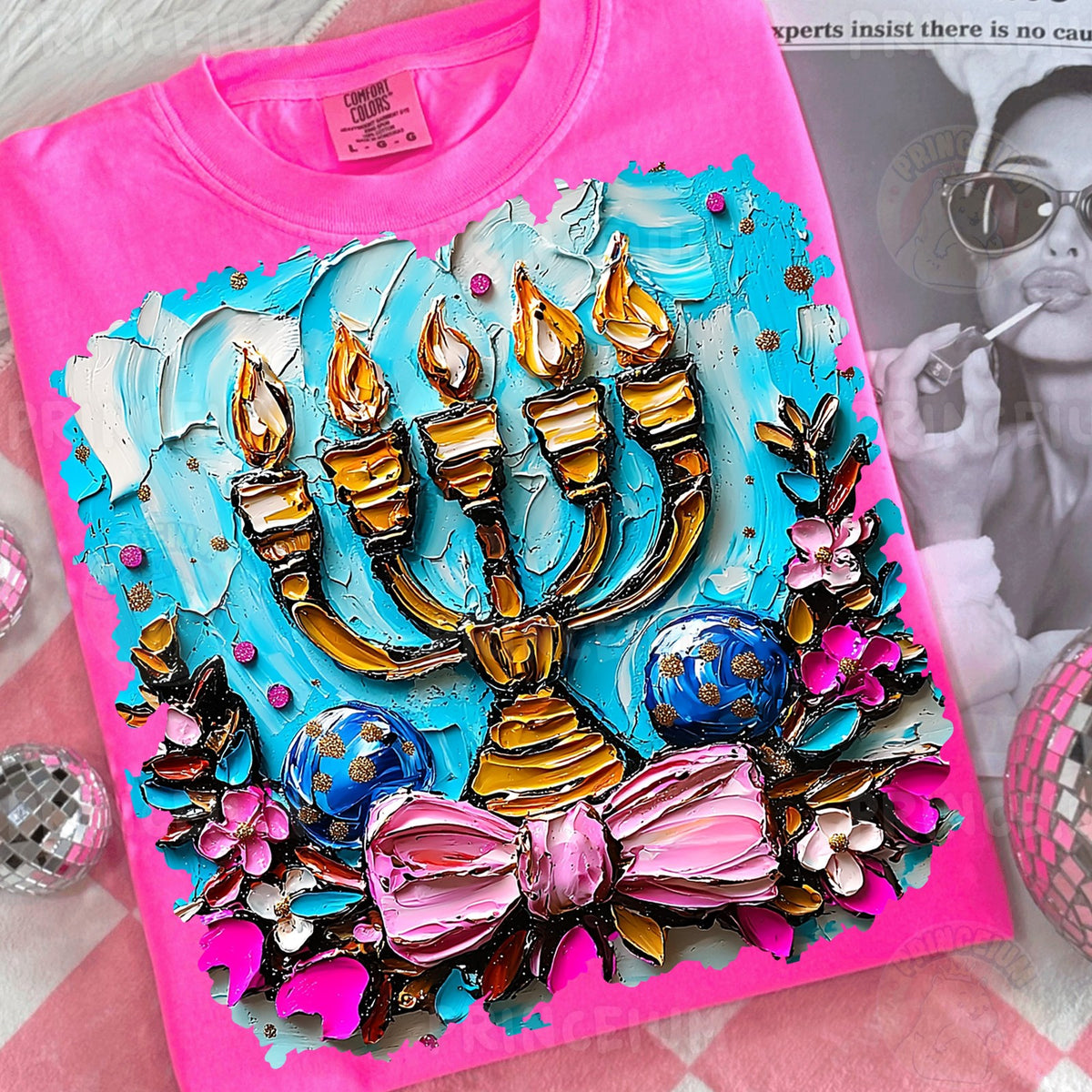 Textured Menorah Hanukkah