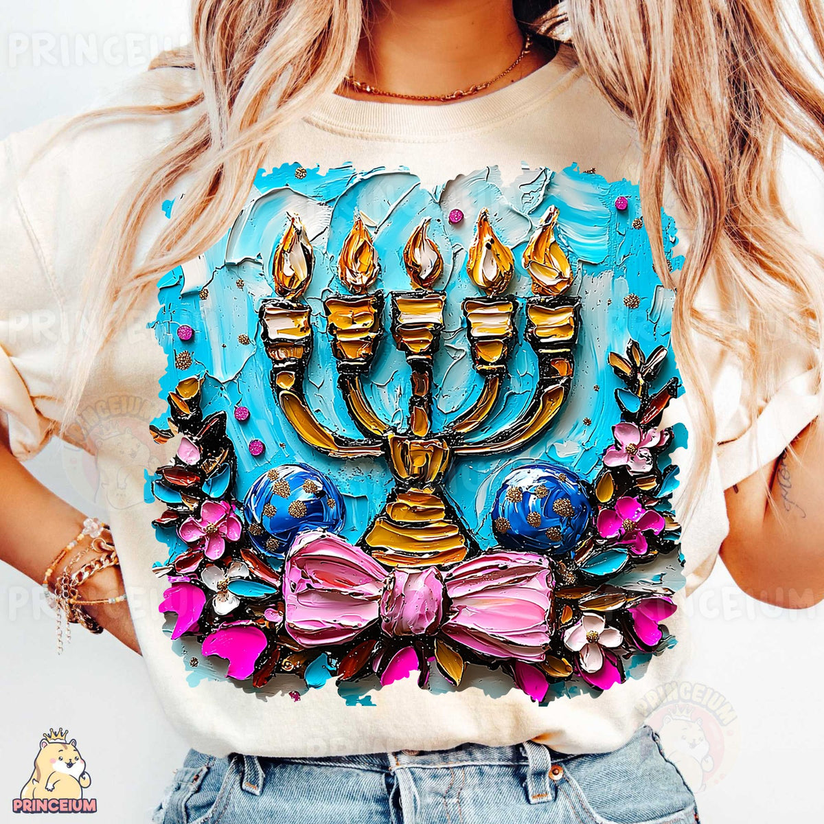 Textured Menorah Hanukkah