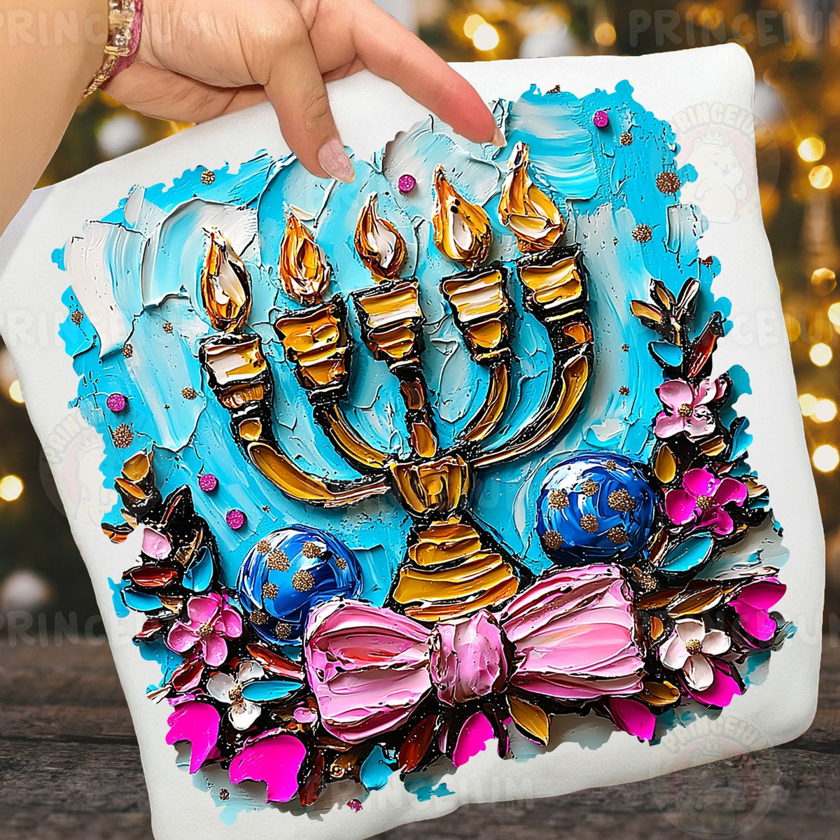 Textured Menorah Hanukkah