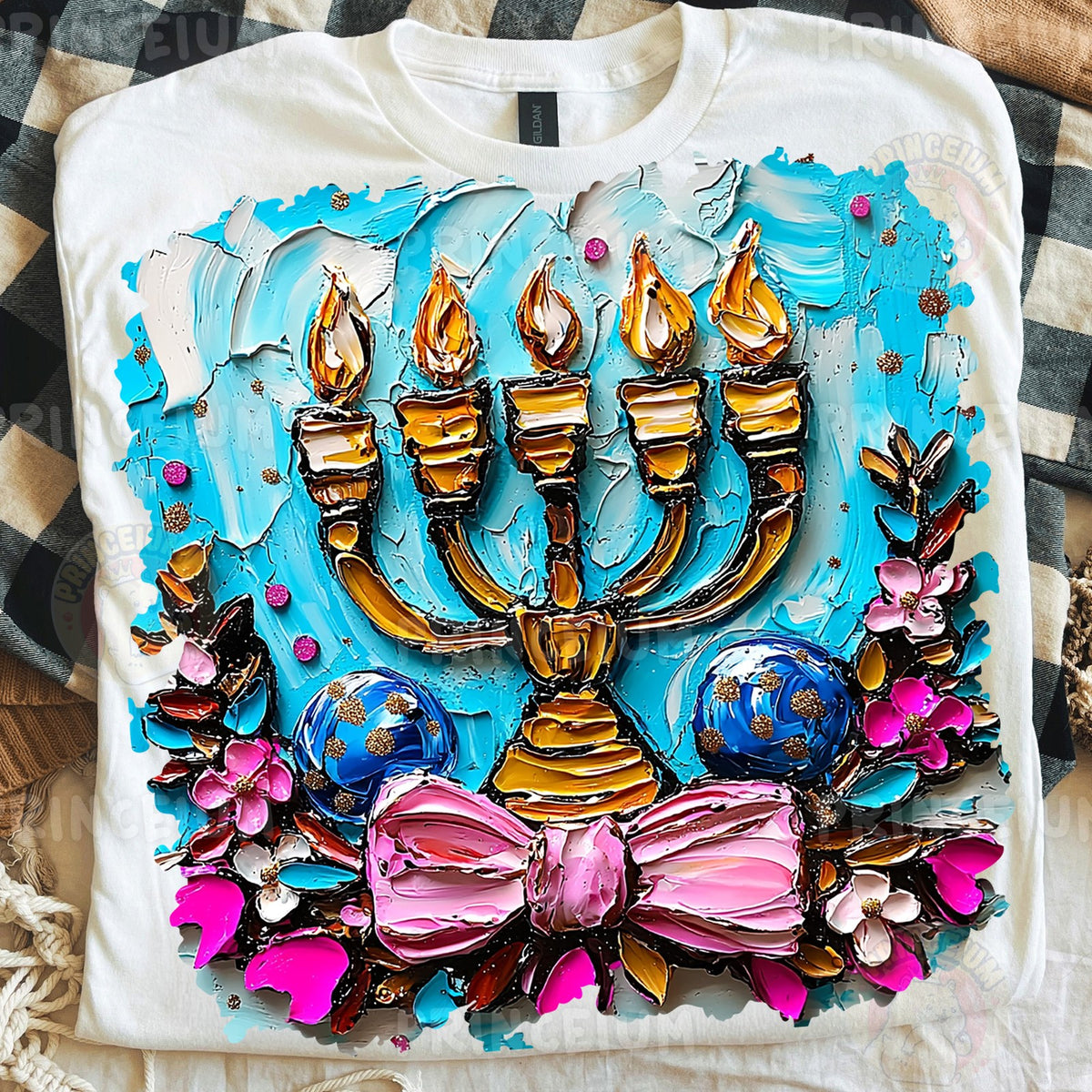 Textured Menorah Hanukkah