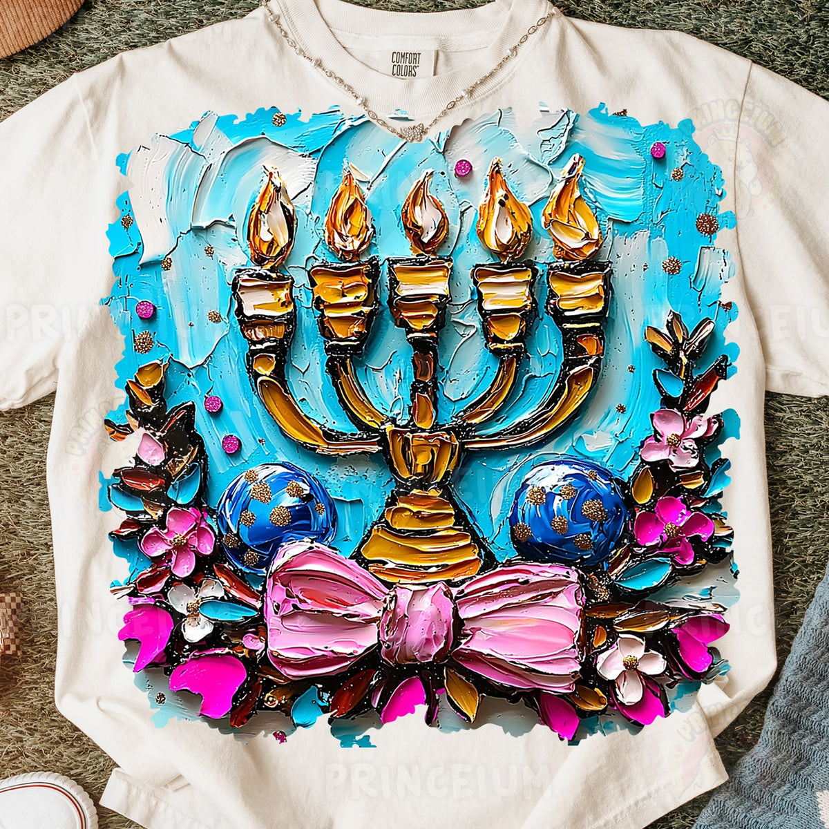 Textured Menorah Hanukkah