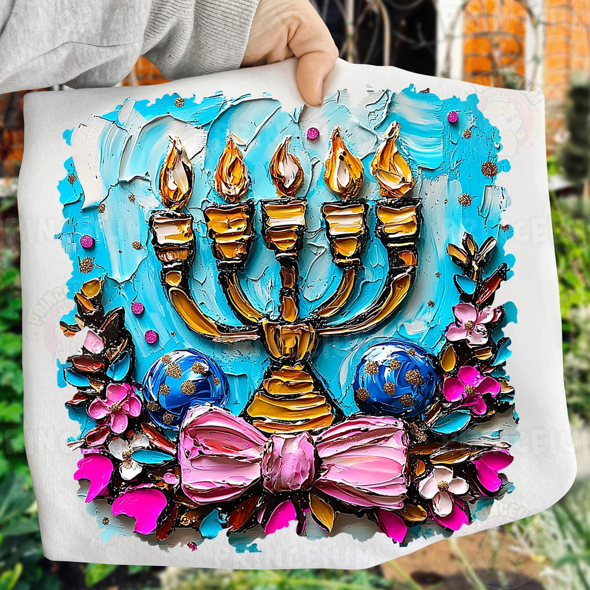 Textured Menorah Hanukkah
