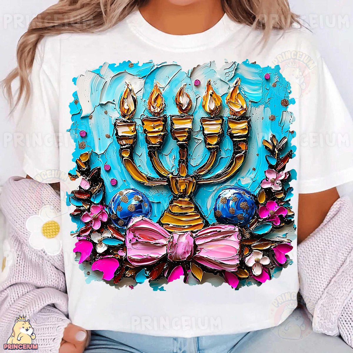 Textured Menorah Hanukkah