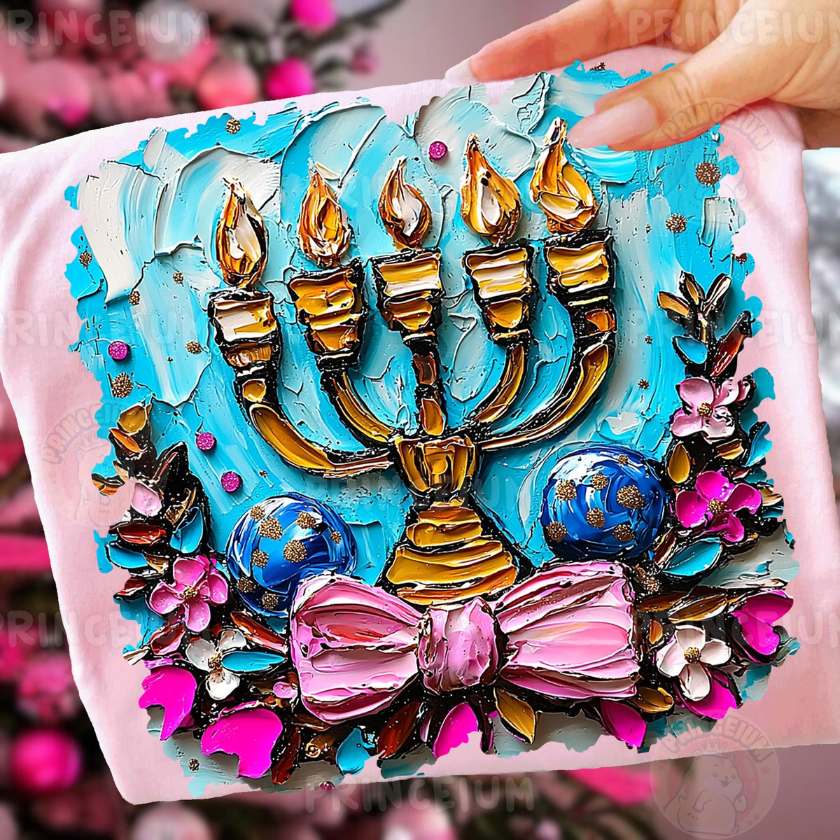 Textured Menorah Hanukkah