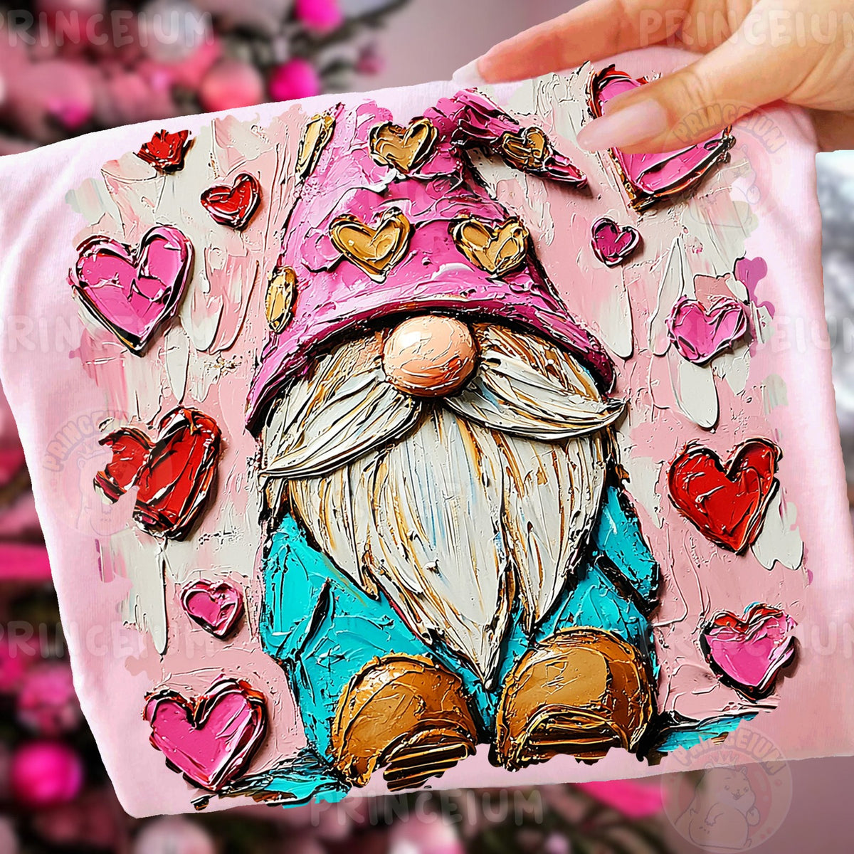Valentine Gnome with Hearts