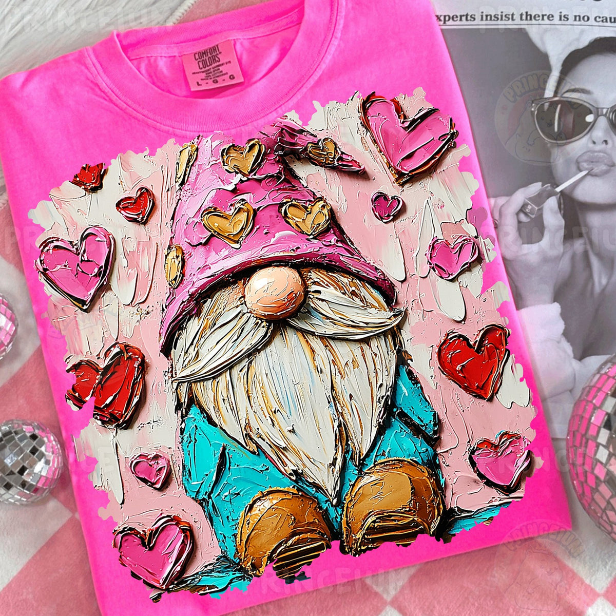 Valentine Gnome with Hearts