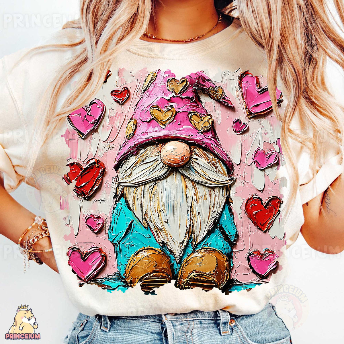 Valentine Gnome with Hearts