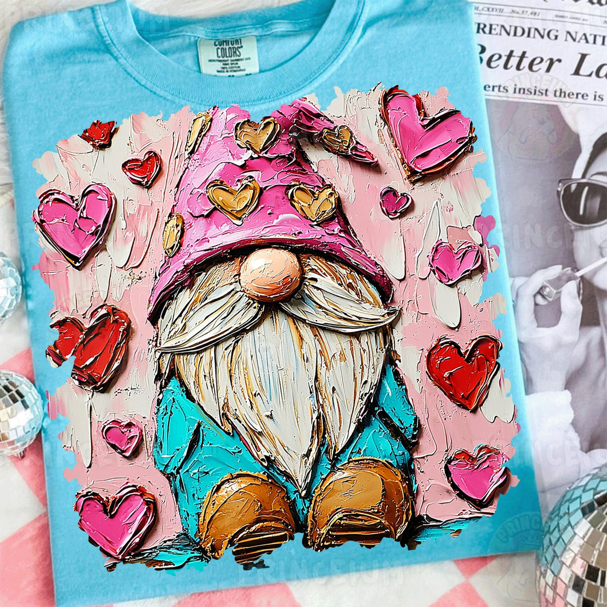 Valentine Gnome with Hearts