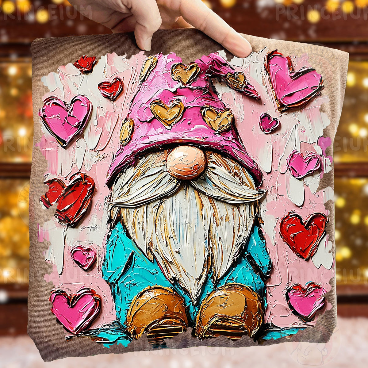 Valentine Gnome with Hearts