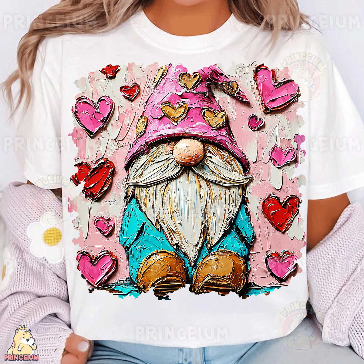 Valentine Gnome with Hearts