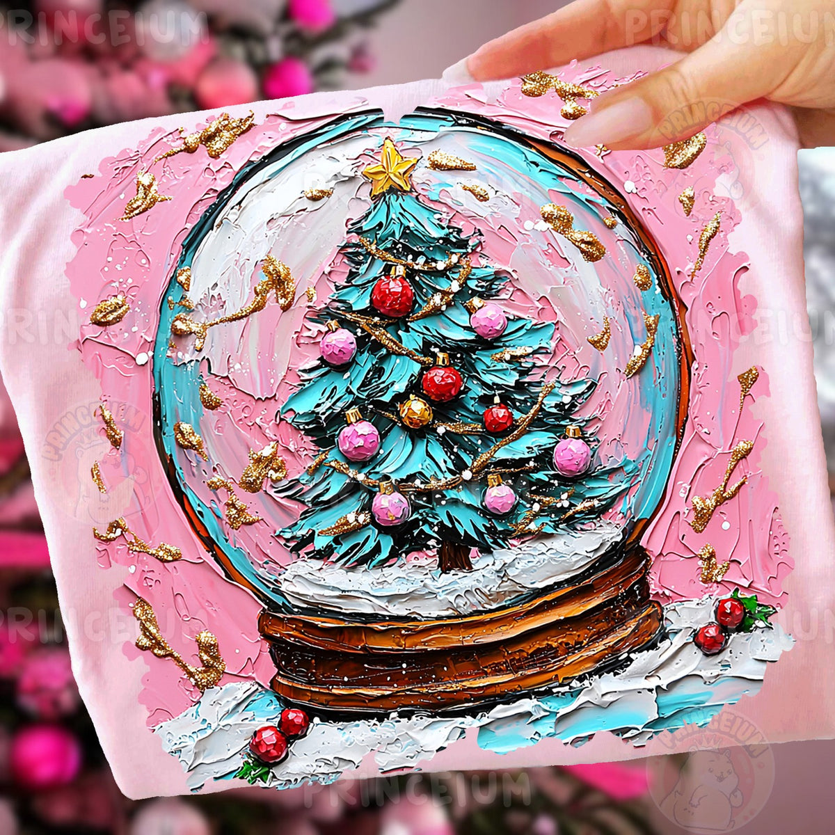 Pink Snow Globe Christmas Tree