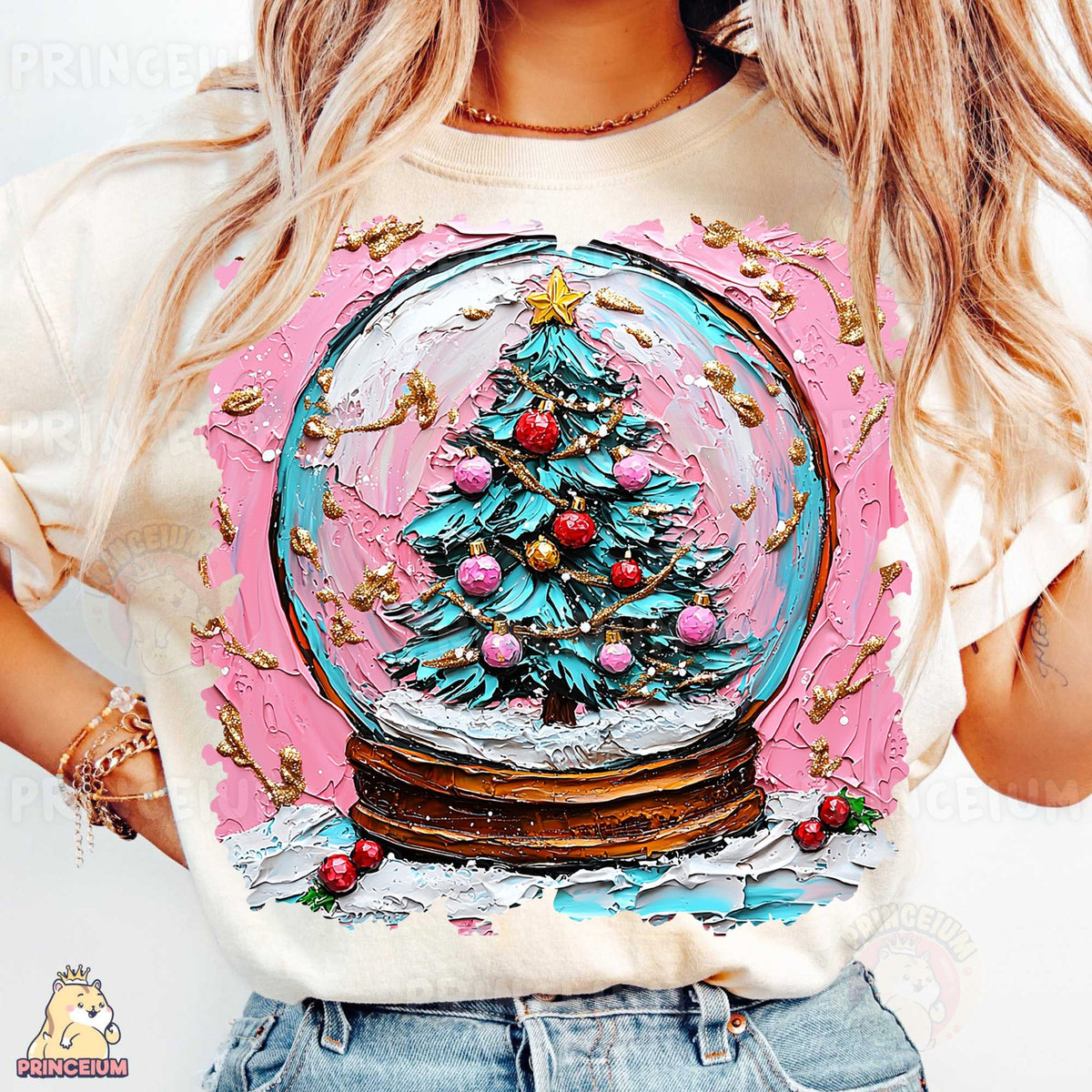 Pink Snow Globe Christmas Tree