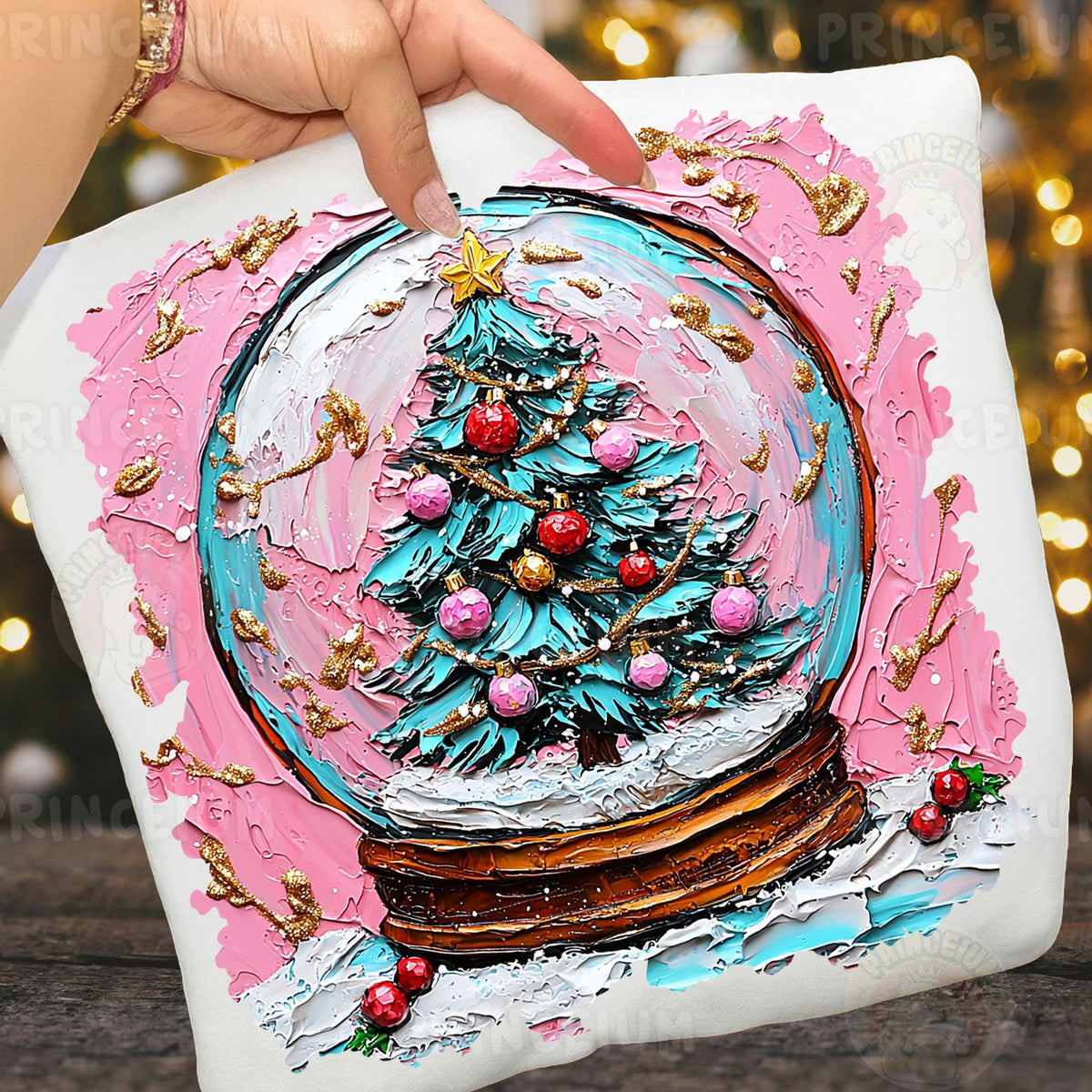 Pink Snow Globe Christmas Tree