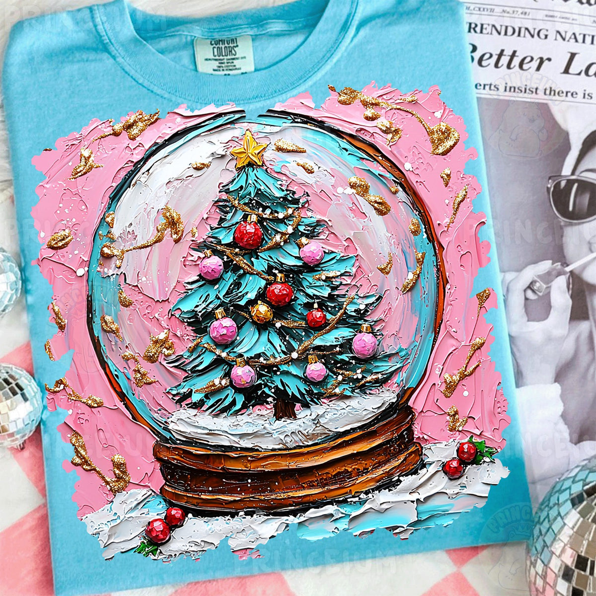 Pink Snow Globe Christmas Tree