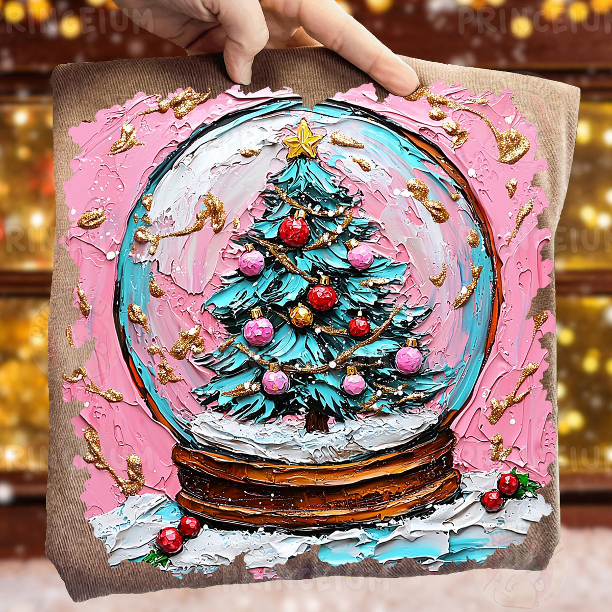 Pink Snow Globe Christmas Tree