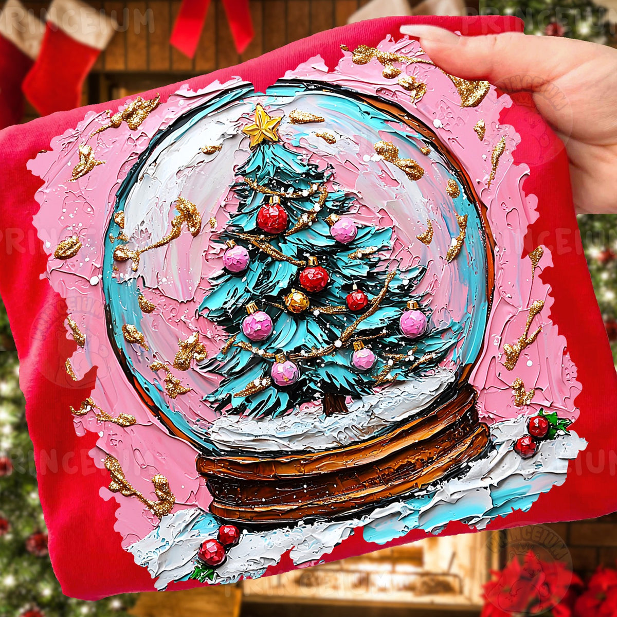 Pink Snow Globe Christmas Tree