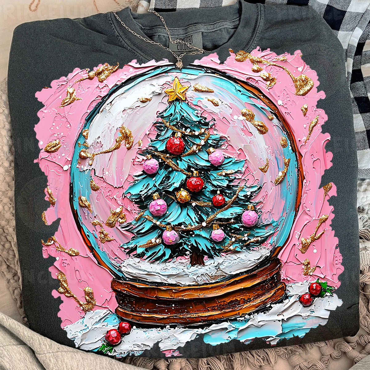 Pink Snow Globe Christmas Tree