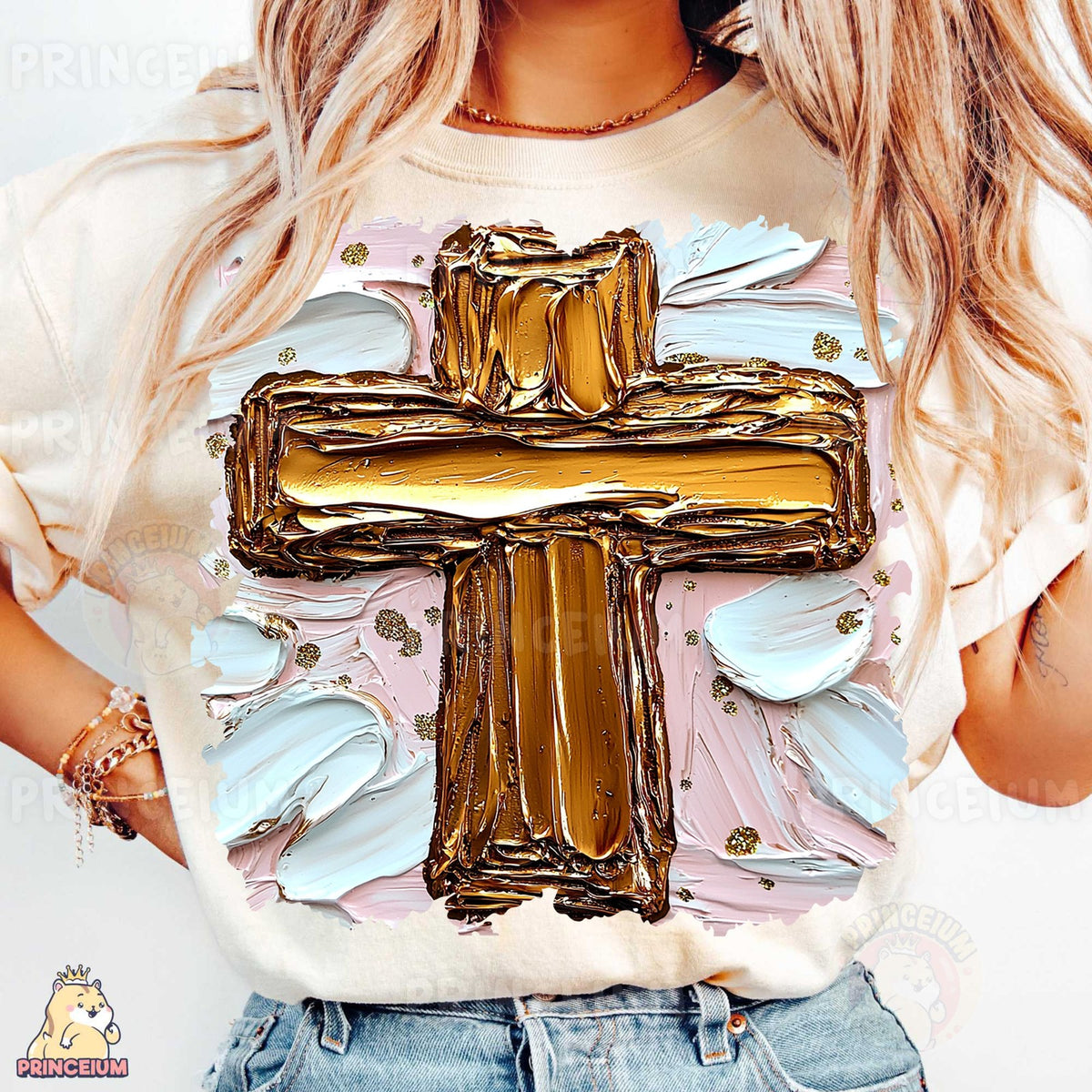 Gold Brushstroke Cross