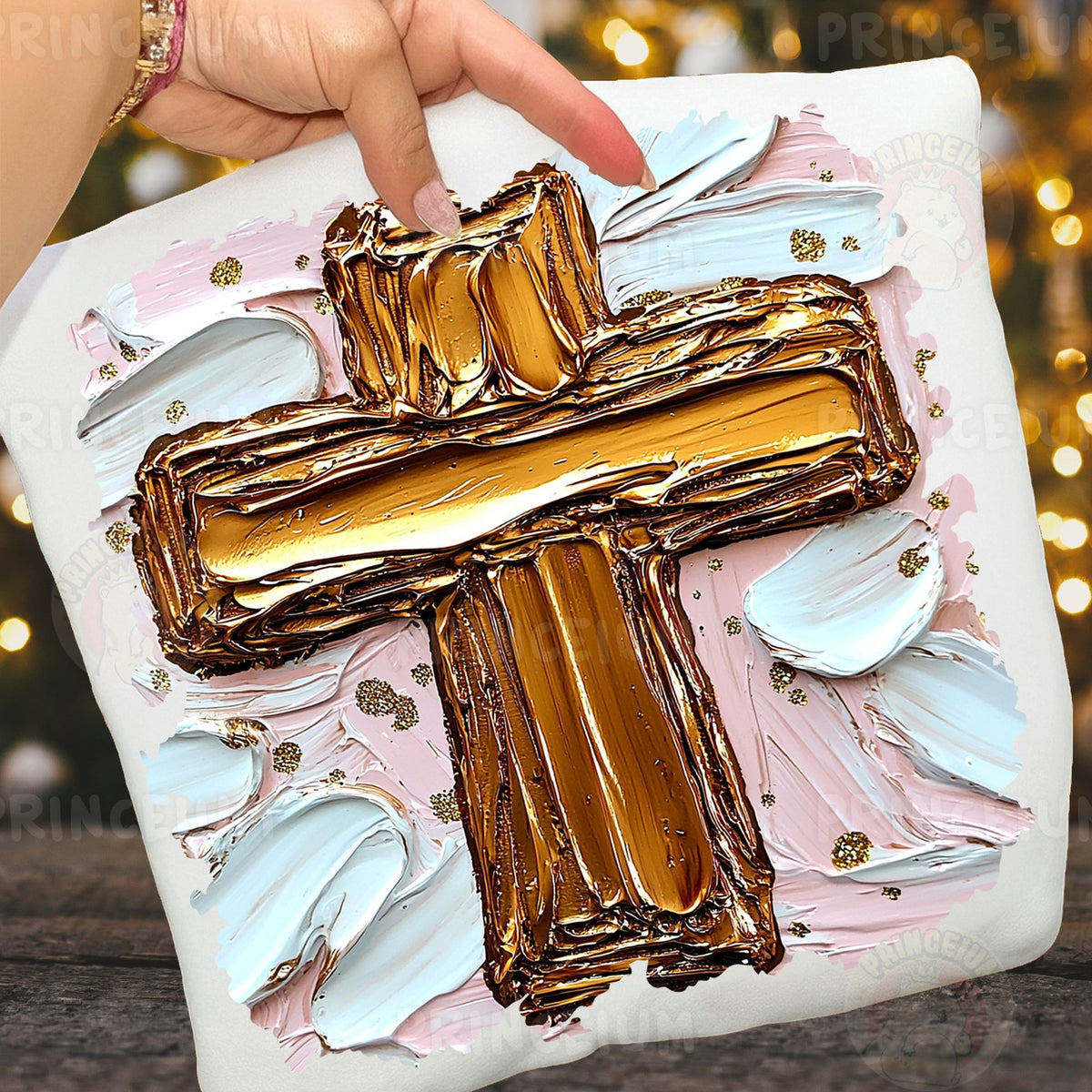 Gold Brushstroke Cross