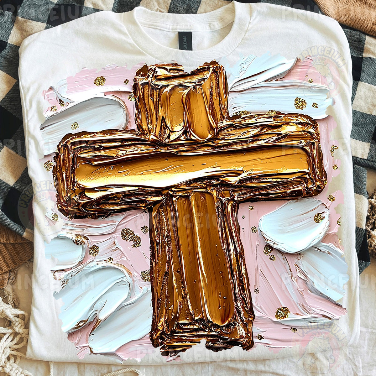 Gold Brushstroke Cross