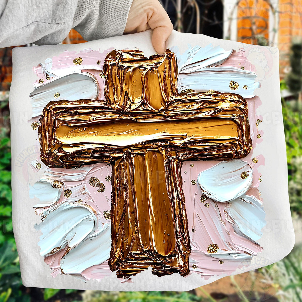 Gold Brushstroke Cross